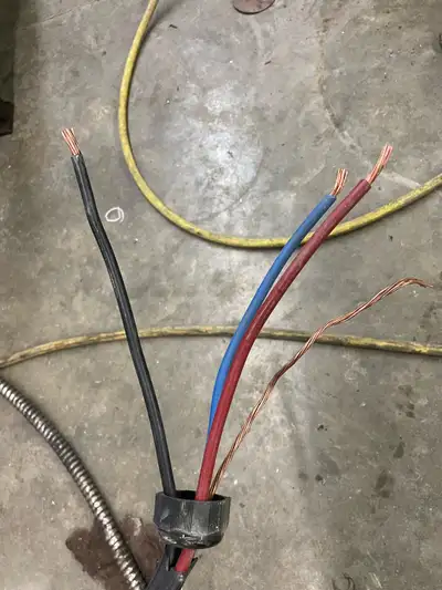 These are number 6 wires three phase four wires inside the cable I have 2 12 ft