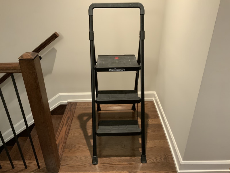 ThreeStep Metal/Plastic Folding Step Stool Ladders & Scaffolding