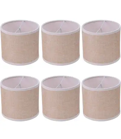 Wellmet Small Lamp Shade,ONLY for Candle Bulbs,Clip-on Drum Lamp, View more