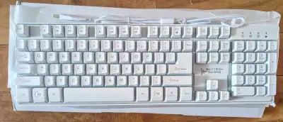 White skytech gaming keyboard, View more