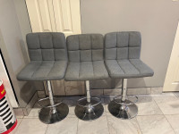 Grey cloth island chairs 