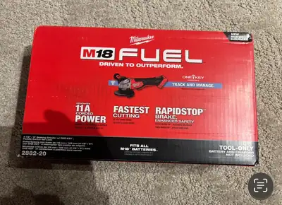 brand new Milwaukee m18 fuel one-key 4 1/2 & 5” grinder2882-20, View more