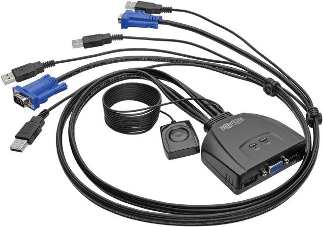 Tripp Lite B032-VU2 2-Port USB VGA Cable KVM Switch with Cables in Cables & Connectors in City of Montréal