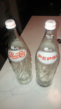 Pepsi Cola bottles and glass milk jugs
