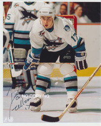 ORIGINAL PAT FALLOON SIGNED SAN JOSE SHARKS PHOTO 8" x 10" #2