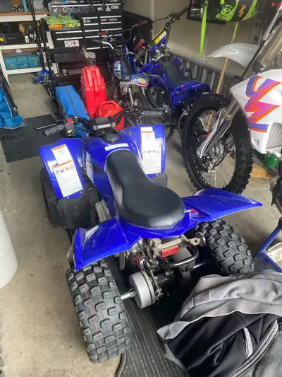 Hi there selling my sons next to new yfz 50 . Might have 7 hours on it max . Comes with all the stuf...
