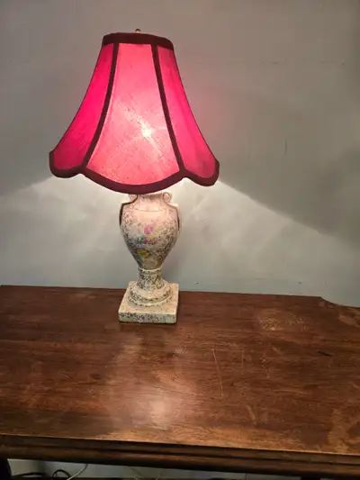 60's Floral Porcelain Lamp, View more