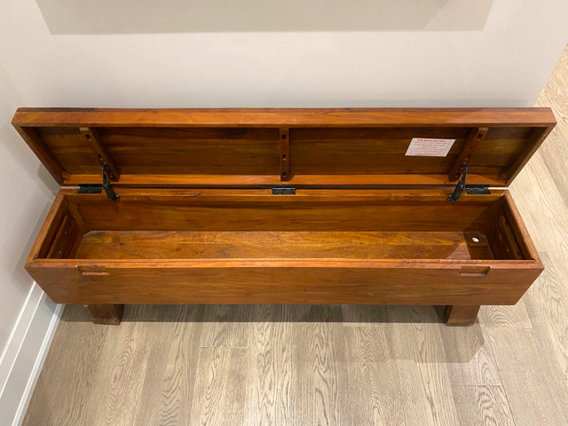 Wood storage bench / banc en bois avec rangement dans Tables basses  à Ville de Montréal - Image 4