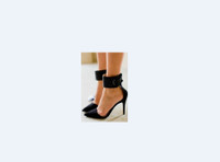 Zara Women’s Black Microsuede D'Orsay High Heel Shoes - Size 7.5