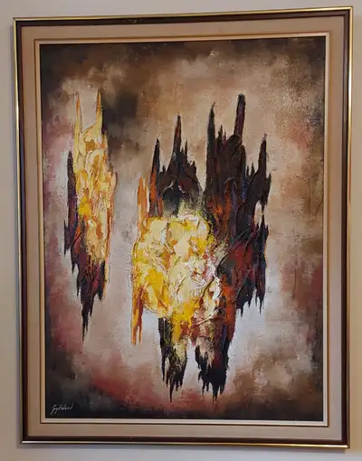 GRANDE TOILE DU PEINTRE GUY BÉLAND des années 70, View more