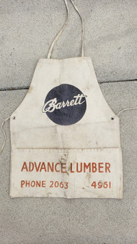 Vintage Advance Lumber Carpenter Nail Apron