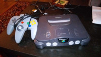 N64 with one controller and memory card 