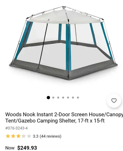 Brand new Woods screen house 17ft x 15ft