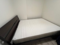 Queen mattress with bed frame