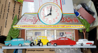 VINTAGE 3-D FAMILY DRIVE-IN SIGN CLOCK