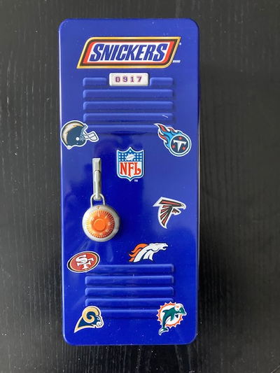 Snickers NFL tin container, View more