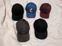 5 baseball caps hats expos and plain