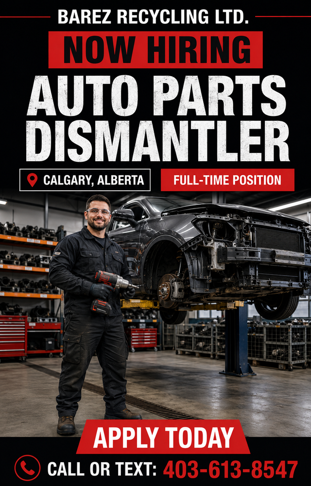 Auto Parts Dismantler – $19–$24/hr (Full-Time) in General Labour in Calgary - Image 2
