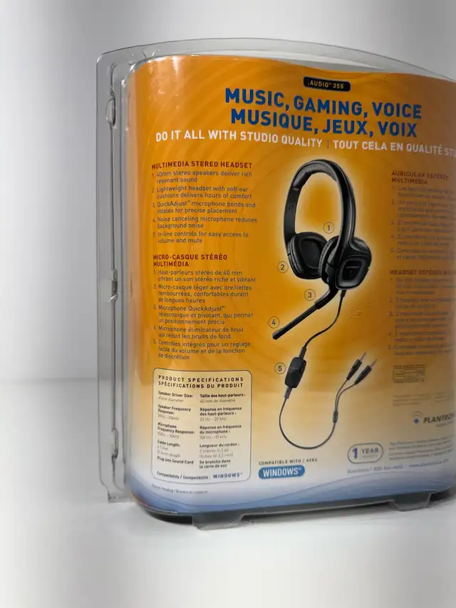 Plantronics Audio 355 Stereo Headset . Brand new in unopened box in Headphones in Mississauga / Peel Region - Image 7