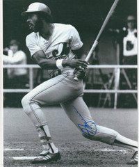 Ellis Valentine, Montreal Expos Autographed 8 by 10 Black & Whit
