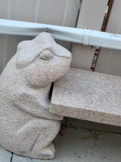 two frogs statues and marble bench 250 obo, View more
