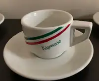 Set of Six Espresso Cups and Saucers