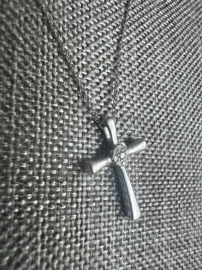 10 k diamond cross necklace , View more