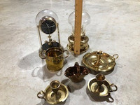 Brass accessaries and Lamp with wick