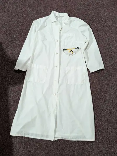 lab coat size 18  and lab glasses, View more