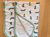 Couverture pour bébé réversible chiens en coton (c414)