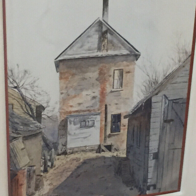 Framed Watercolour House with Driveway Signed Armand Paquette in Arts & Collectibles in Vancouver - Image 2