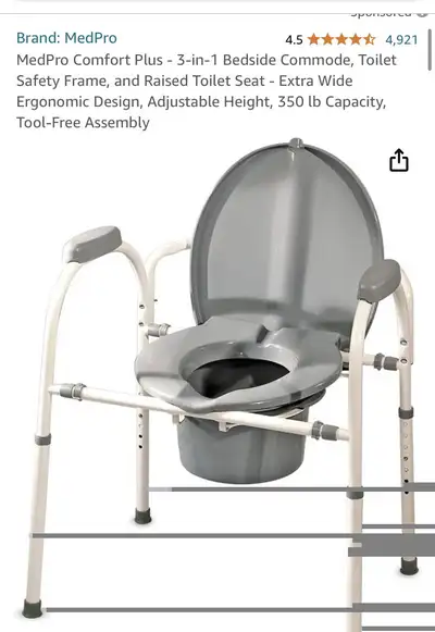 "MedPro Defense" Comfort Plus Commode, View more