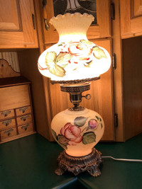 Vtg L&L WMC Hd Ptd Hurricane Tri-Light Porcelain Lamp Brass Base