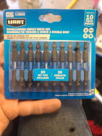 HART 10-Piece Double Ended Impact Drive Bit Set, For Drills 