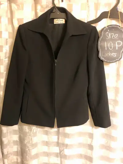 Navy D'Oraz Laura Petite Zip up suit jacket -10 P, View more