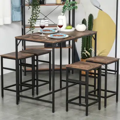 HOMCOM 5 Pc Industrial Table Set, View more