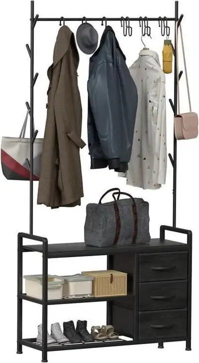 HALL TREE WITH SHOE BENCH, View more