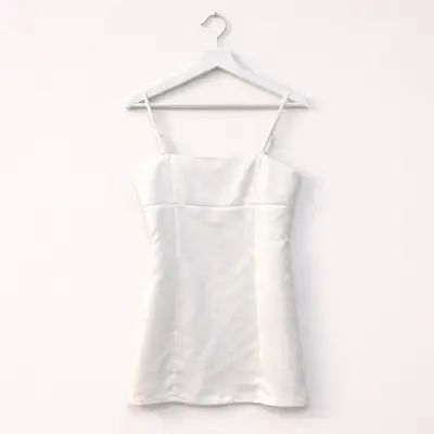 White mini dress – size L – like new, View more