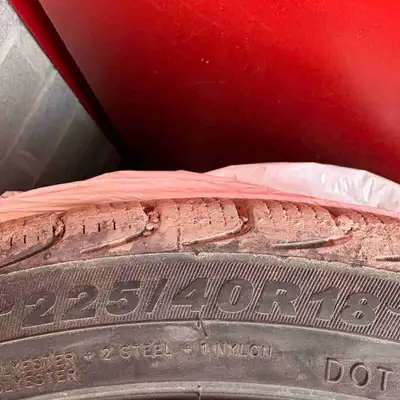 4 Used GTI rim, size 225/40R18, used only 2 winters still lots of grip left. It still has character...