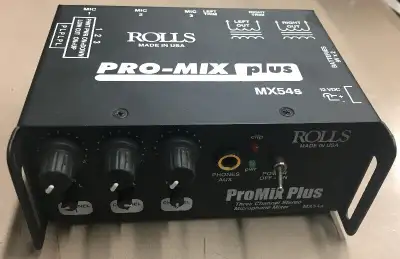 Rolls MX54S Pro Mix Plus 3 Channel Stereo Microphone Mixer, View more