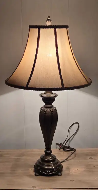 Vintage brass table lamp, View more