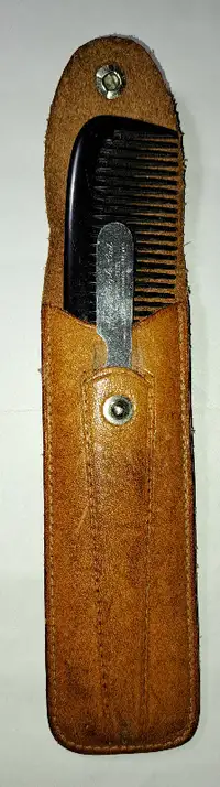 Vintage Men's Comb and Nail File in Case