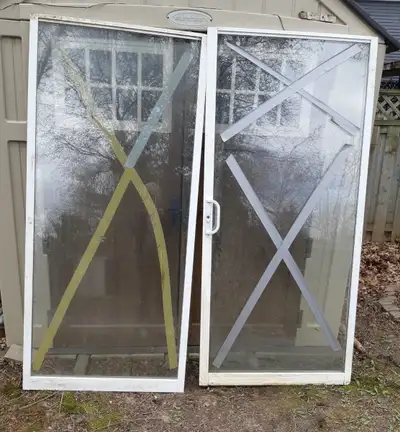 Hello, have a pair of sliding patio doors for sale Size for each: 76x35 inches In good working condi...