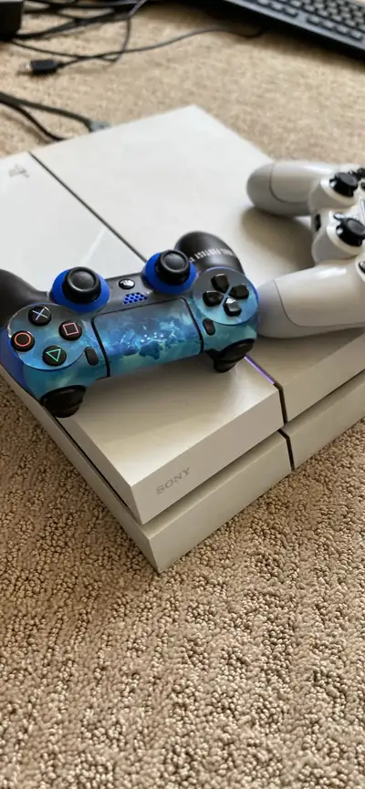 ps4 with 2 controllers and chargers, View more