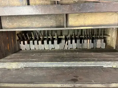 Antique Wooden Tool Chest with tools, View more