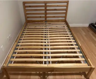 Dropoff$: Queen Sz bed frame with slats , View more