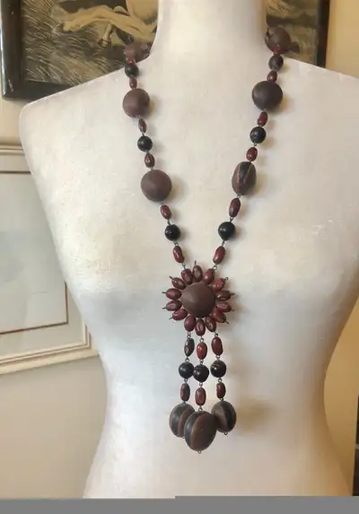 Vintage Bean Necklace Jewelry Jewellery 70s, View more