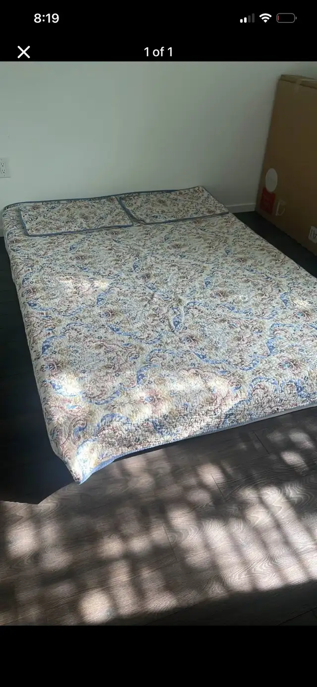 Double Mattress with Floral Quilt in Beds & Mattresses in Delta/Surrey/Langley - Image 3