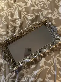 silver mirror display plate 
