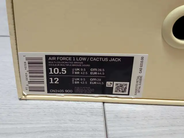 DS Nike x Travis Scott Cactus Jack Air Force 1 Low - Size 10.5 in Men's Shoes in Mississauga / Peel Region - Image 7